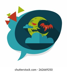 Halloween moon flat icon with long shadow,eps10