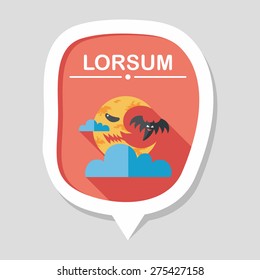 Halloween moon flat icon with long shadow,eps10