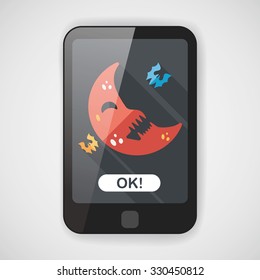 Halloween moon flat icon with long shadow,eps10