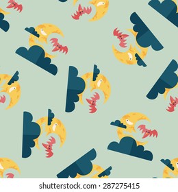 Halloween moon flat icon,eps10 seamless pattern background