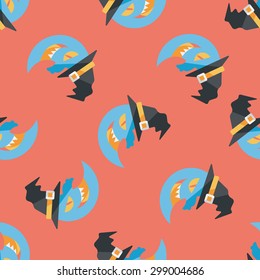 Halloween moon flat icon,eps10 seamless pattern background