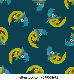 Halloween moon flat icon,eps10 seamless pattern background