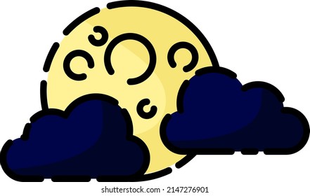 Halloween moon , illustration, vector on a white background.