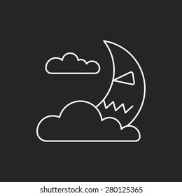 Halloween moon line icon