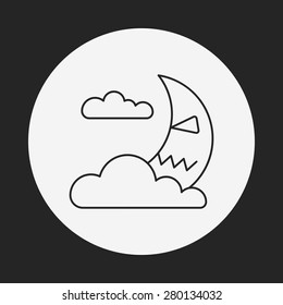 Halloween moon line icon