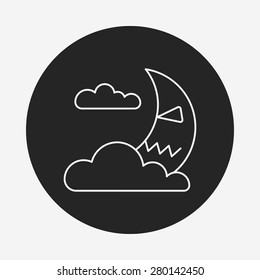 Halloween moon line icon