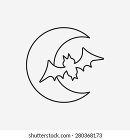 Halloween moon line icon