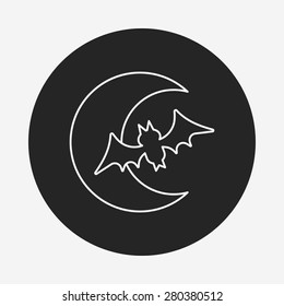 Halloween moon line icon