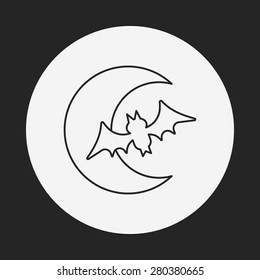 Halloween moon line icon