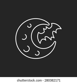 Halloween moon line icon