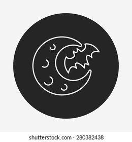 Halloween moon line icon