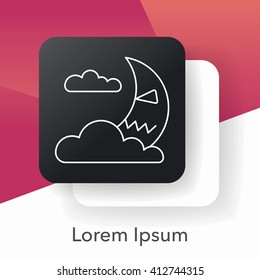 Halloween moon line icon