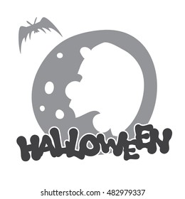 halloween moon monochrome