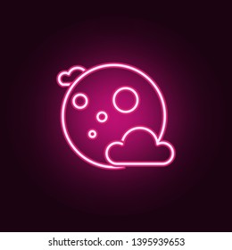 Halloween moon neon icon. Elements of Halloween set. Simple icon for websites, web design, mobile app, info graphics