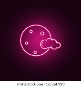 Halloween moon night icon. Elements of Halloween in neon style icons. Simple icon for websites, web design, mobile app, info graphics