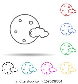 Halloween moon night multi color style icon. Simple thin line, outline vector of halloween icons for ui and ux, website or mobile application