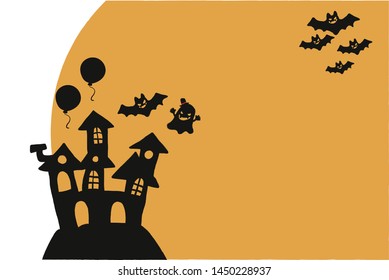 halloween moon pumpkin illustration frame