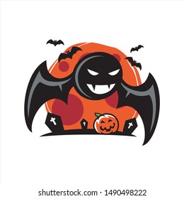 Halloween Moon Shadow Face Vector