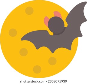 Halloween Moon Vector Icon Flat Style