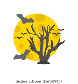 Halloween Moon, Halloween Vector Illustration, Isolated