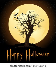 Halloween Moon|Editable Illustration