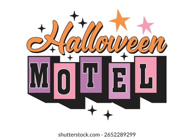Halloween Motel EPS Halloween Retro T-shirt Design