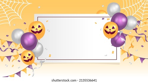 Halloween motif celebration banner vector illustration ( no text )