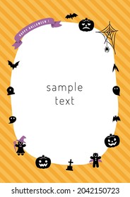 Halloween motifs comical style frame