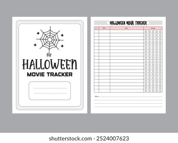 Halloween Movie Tracker Kdp Plantilla Interior
Tamaño: 8.5X11
300 Dpi 