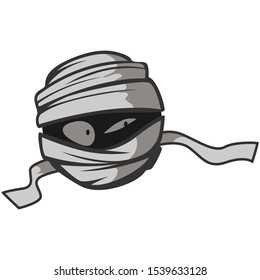 Halloween MUMMY cartoon face vector icon