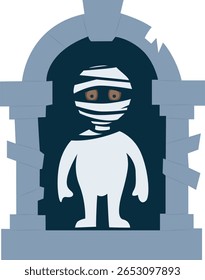 Halloween, Mummy Cartoon Tombstone Halloween Design