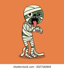 halloween mummy design cartoon illustration