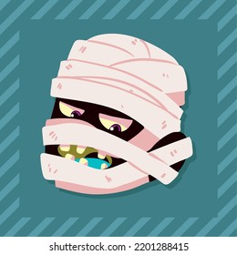 Halloween Mummy Face Character, Design