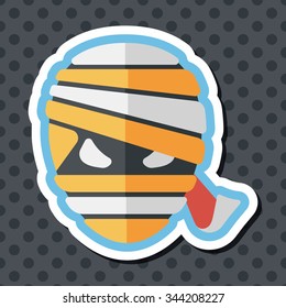 Halloween mummy flat icon with long shadow,eps10