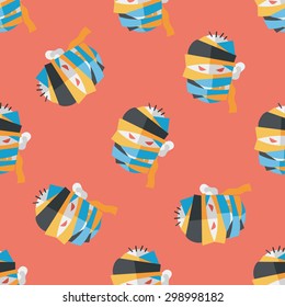 Halloween mummy flat icon,eps10 seamless pattern background