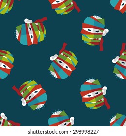 Halloween mummy flat icon,eps10 seamless pattern background