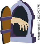Halloween, Mummy Hand Emerging Grave Tombstone Halloween
