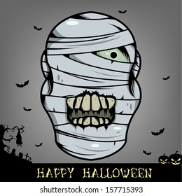 Halloween mummy head