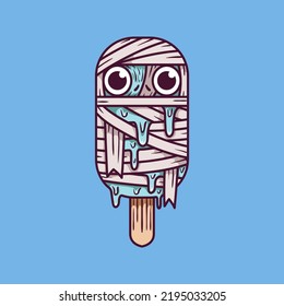 Halloween Mummy Ice Cream illustration