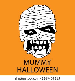 halloween mummy. Vector Horror Illustration. 