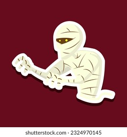 Halloween mummy vector illustration. cartoon, icon, sticker. Vector eps 10