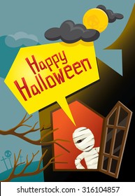 Halloween Mummy and Window, Mystery, Holiday, Culture, October, Decoration, Fantasy, Night Party