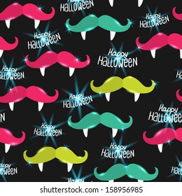 Halloween mustache seamless pattern