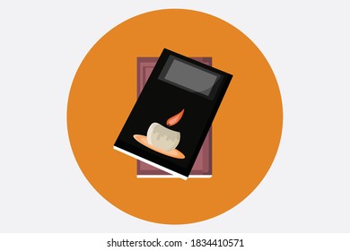 Halloween Mystery Book with Burning Candle Cover