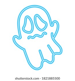 halloween neon ghost cartoon design, happy holiday and scary theme Vector illustration