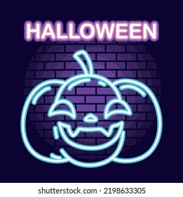 Halloween Neon Pumpkin In Wall, Design