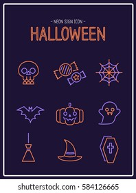 Halloween Neon sign icon