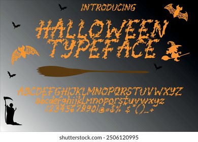 Halloween New Typeface alphabets for logo and vector designs. New Halloween Typography Fonts.