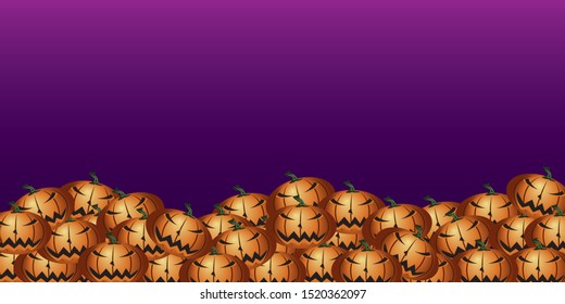 Halloween night background with cartoon characters listening to gold, evil demons waiting to haunt