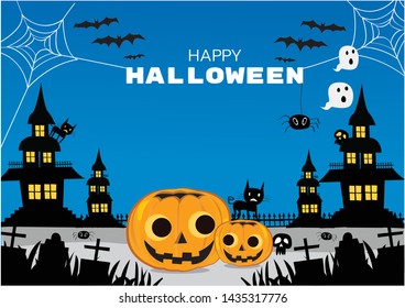 Halloween Night Background Design vector